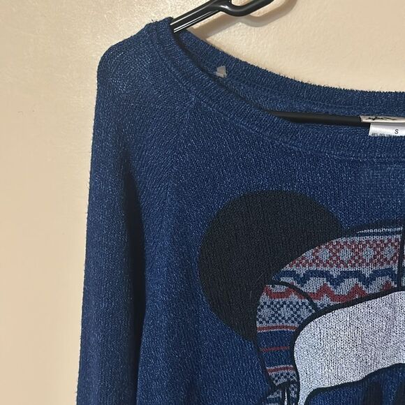 Disney Parks Mickey Mouse Pullover Knit Sweater Womens small Blue Crew Neck - Picture 2 of 5
